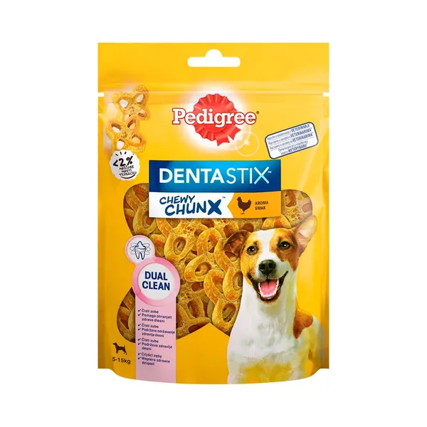 Täiendsööt. Dentastix Chewy Chunx Mini kanamaitseline, PEDIGREE, 68g