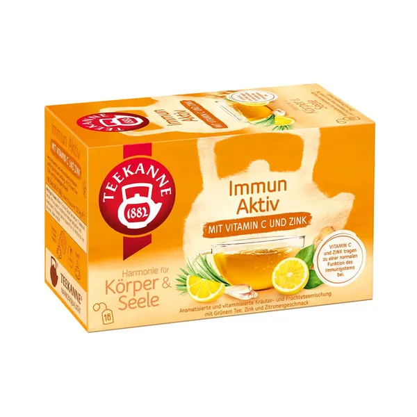 Taimetee Immun Aktiv vitamiin C ja tsingiga 18pk, TEEKANNE, 32,4 g
