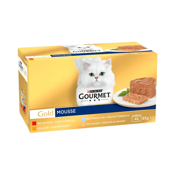 Täissööt. Kassikonserv, pasteet 4-pakk, GOURMET GOLD, 340g