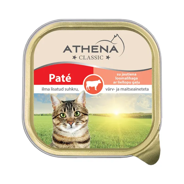 Täissööt. Kassitoit loomalihaga , ATHENA, 100g