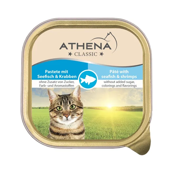 Täissööt. Kassitoit merekala-kreveti, ATHENA, 100 g
