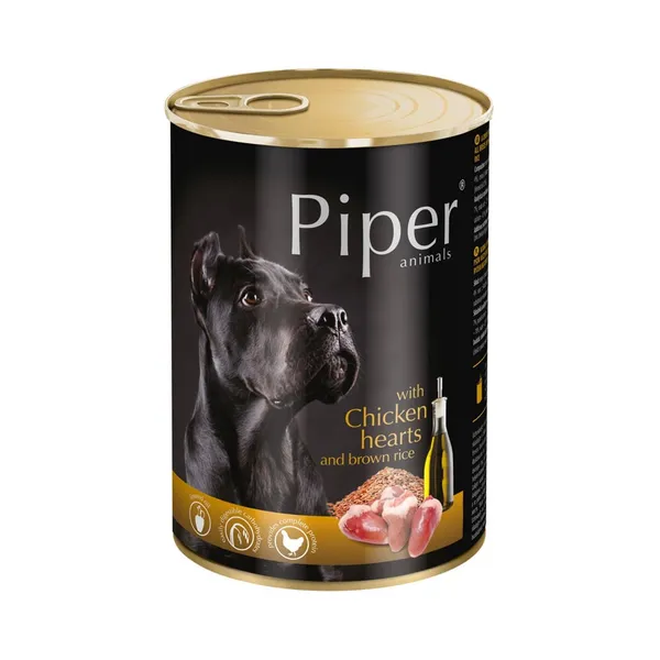Täissööt koertele kanasüdamete ja spinatiga, PIPER, 400 g