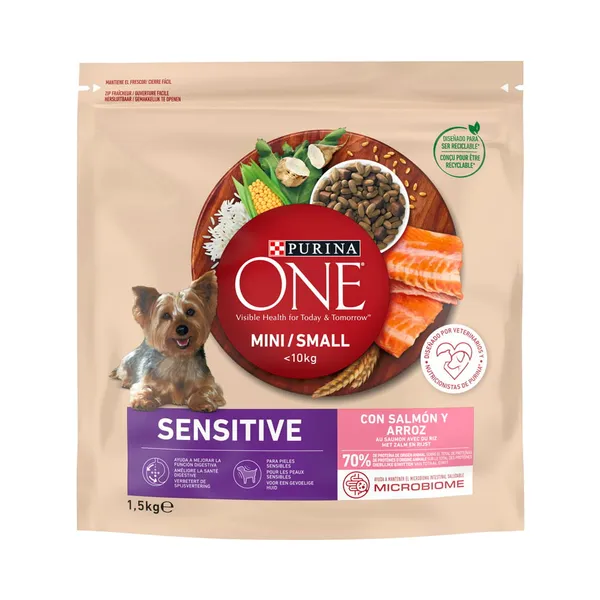 Täissööt. Kuivtoit koerale lõhe/riis Delicate Mini, PURINA ONE, 1,5kg