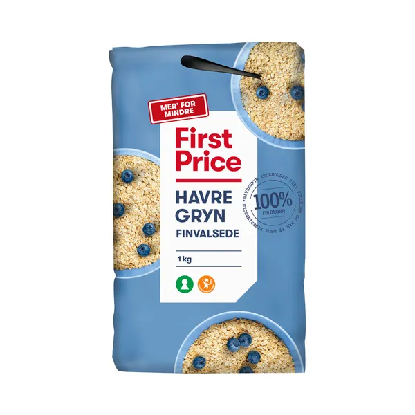 Täistera peened kaerahelbed, FIRST PRICE, 1 kg