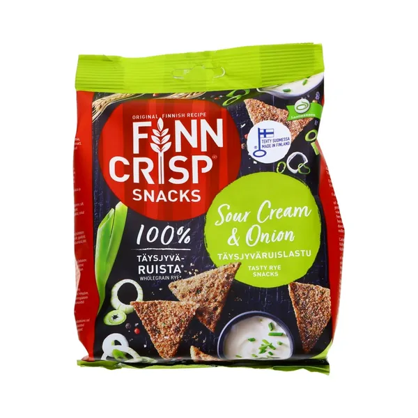 Täistera rukkisnäkid hapukoore ja sibulaga, FINN CRISP, 150 g
