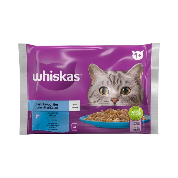 Täistoit. Kiisueine kalavalik 1+, 4x85g, WHISKAS, 340g