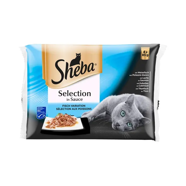 Täistoit. Kiisueine kalavalik kastmes, SHEBA, 340g