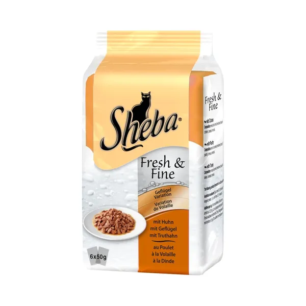 Täistoit. Kiisueine linnulihavalik, SHEBA, 300g