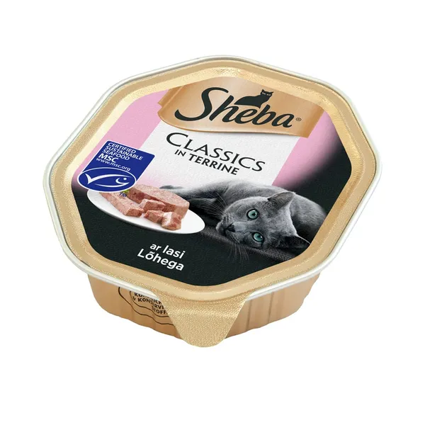 Täistoit. Kiisueine lõhega, SHEBA, 85g