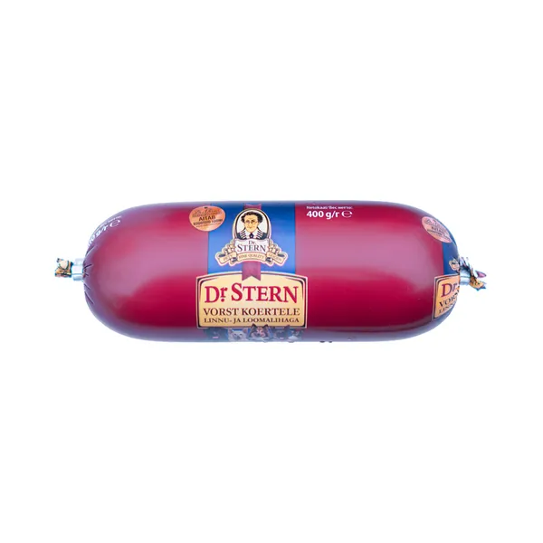 Täistoit koerale, vorst linnu ja loomalihast, DR.STERN, 400g