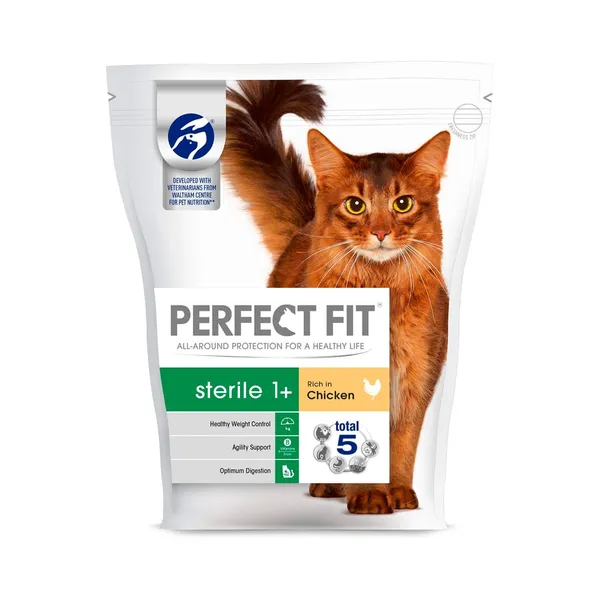 Täistoit. Kuivsööt steriliseeritud kassidele kanalihaga, PERFECT FIT, 750g