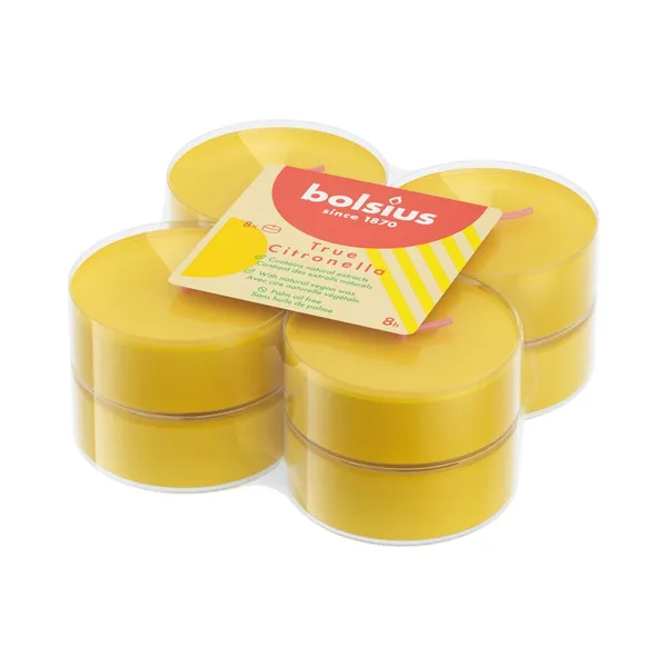 Teeküünal Maxi Citronella 8h, BOLSIUS, 8 tk