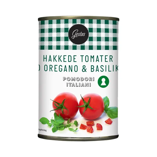 Tomatid oregano ja basiilikuga, tükeldatud, GESTUS, 400 g
