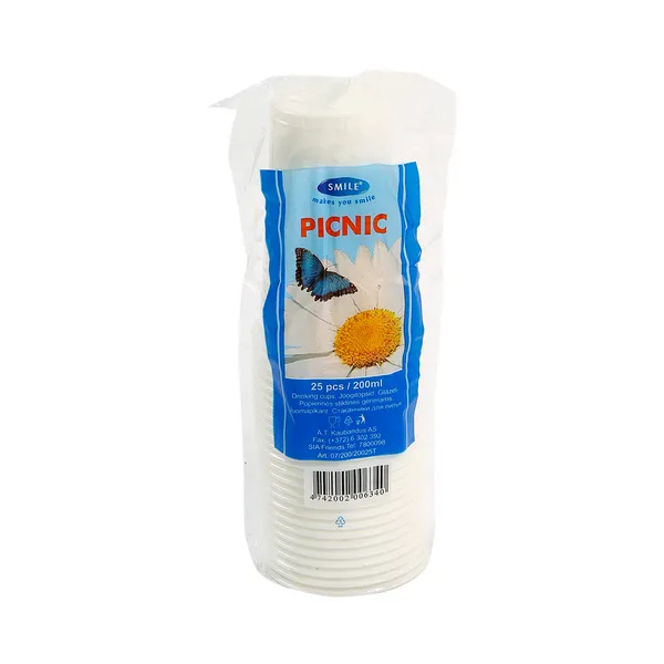 Topsid ühekordsed 200ml, SMILE, 25 tk
