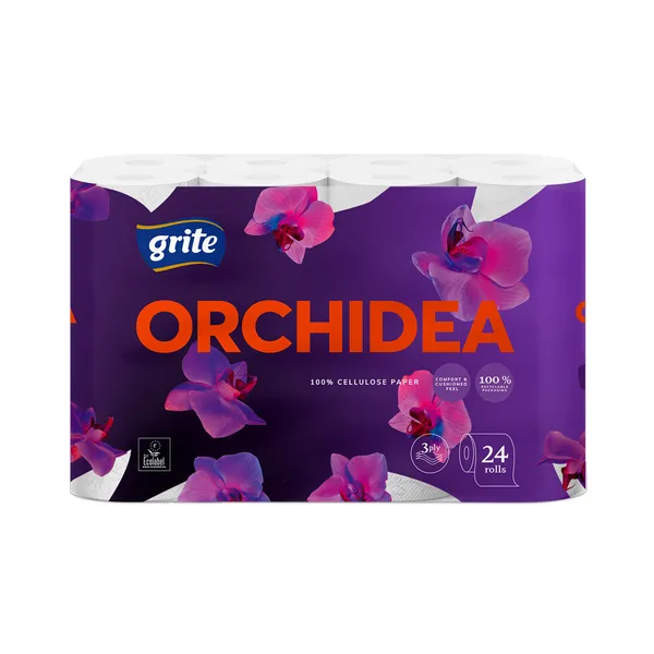 Tualettpaber Orchidea, 3-kihiline, 24rl, GRITE,
