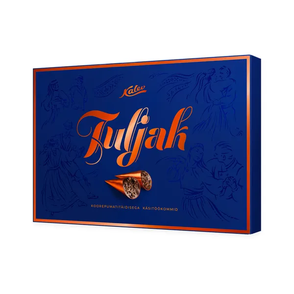 Tuljak koorepumati täidisega käsitöökommid, KALEV, 189 g