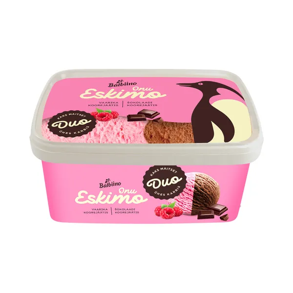 Vaarika- ja šokolaadi-koorejäätis, ONU ESKIMO, 680 g