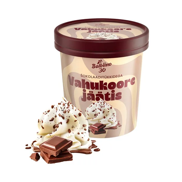 Vahukoorejäätis šokolaaditükkidega, BALBIINO, 250 g