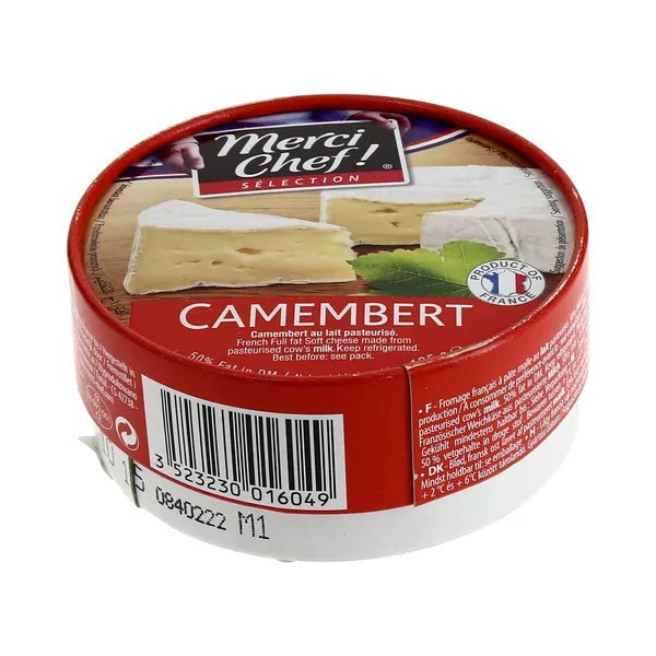 Valgehallitusjuust Camembert, MERCI CHEF, 125 g