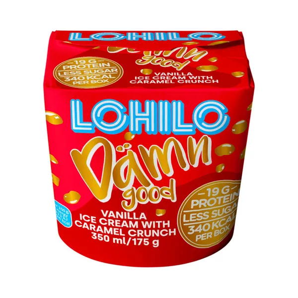 Vanilje proteiinijäätis karamelli ja šokolaadikattega, LOHILO, 175 g