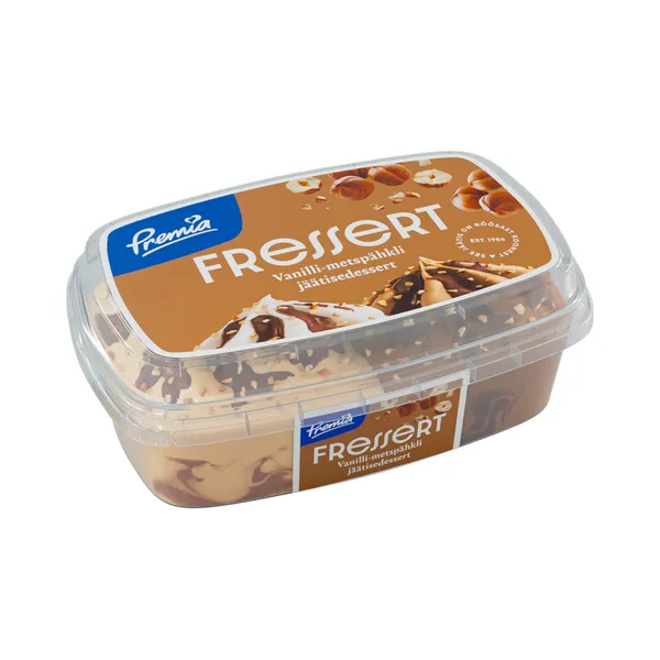 Vanilli- ja metspähkli-koorejäätis pählikreemi ja pähklitega, PREMIA, 400 g