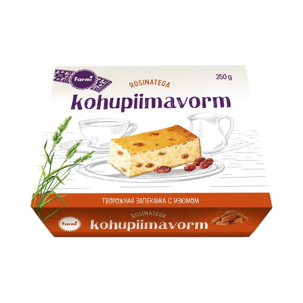 Vanilli kohupiimavorm rosinatega, FARMI, 250 g