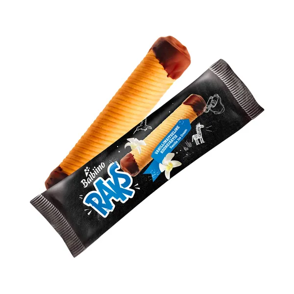 Vanillimaitseline koorejäätis vahvlitorus, RAKS, 68 g