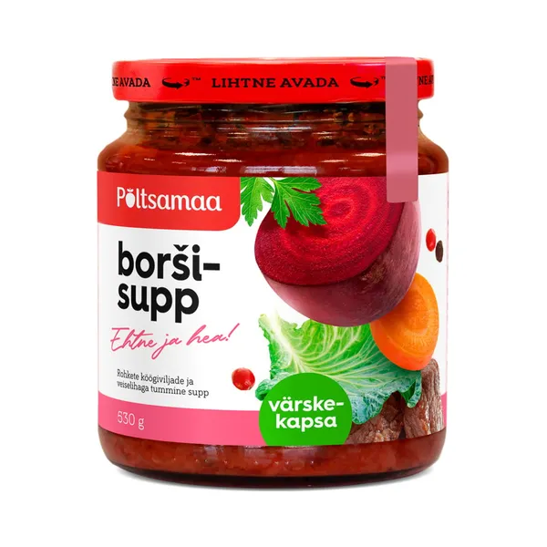 Värskekapsaborš veiselihaga, PÕLTSAMAA, 530 g