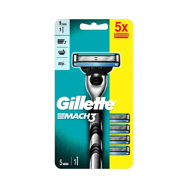 Varuterad Mach3 5tk + käepide, GILLETTE, 5 tk
