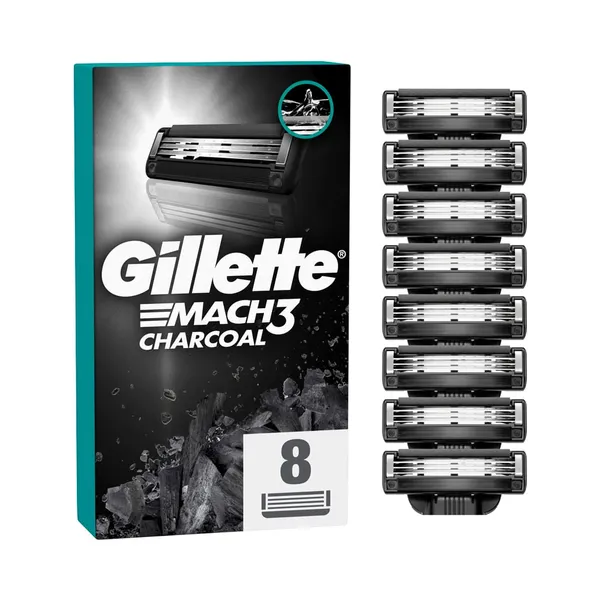 Varuterad Mach3 Charcoal, GILLETTE, 8tk