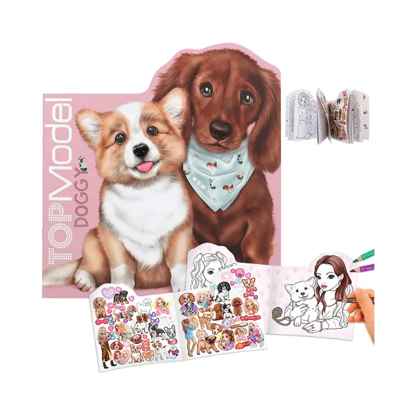 Värvi-ja kleebiseraamat Doggy, TOPMODEL, 1tk