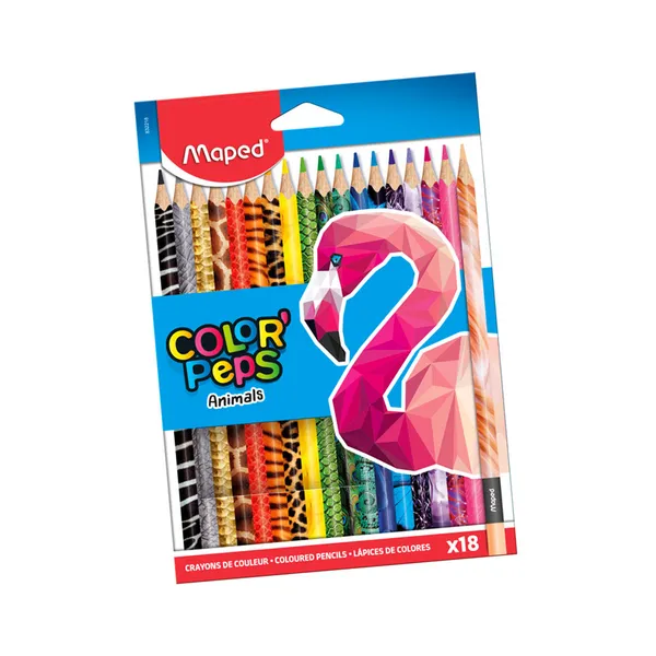 Värvipliiats ColorPeps Animal, MAPED, 18tk