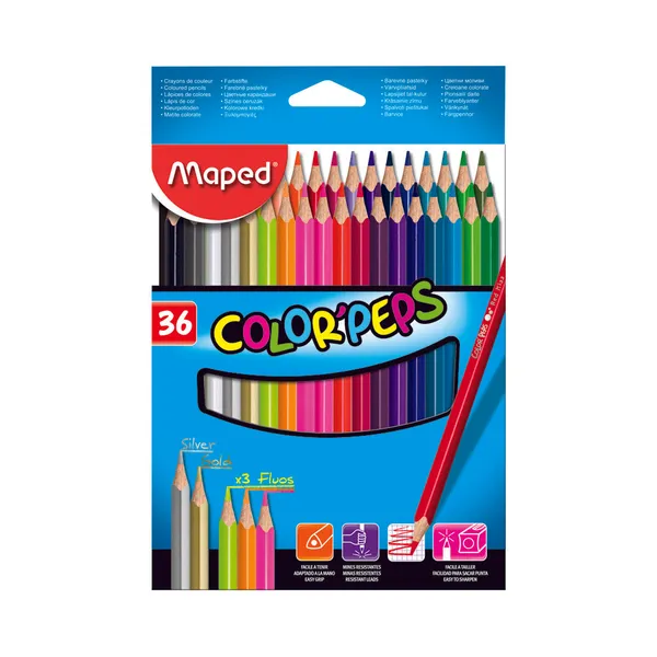 Värvipliiats ColorPeps, MAPED, 36 tk