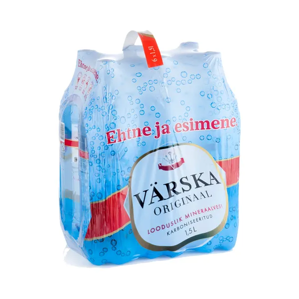 Vesi Värska Originaal 6-pakk, gaseeritud, VÄRSKA, 6 x 1,5 L