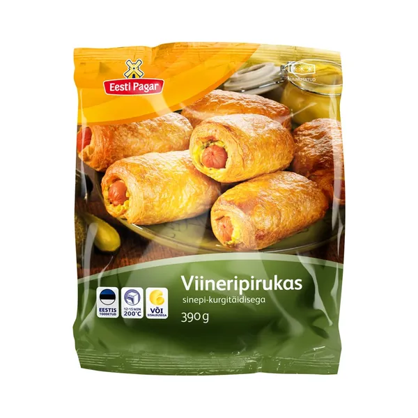 Viineripirukas sinepi-kurgitäidisega, EESTI PAGAR, 390 g