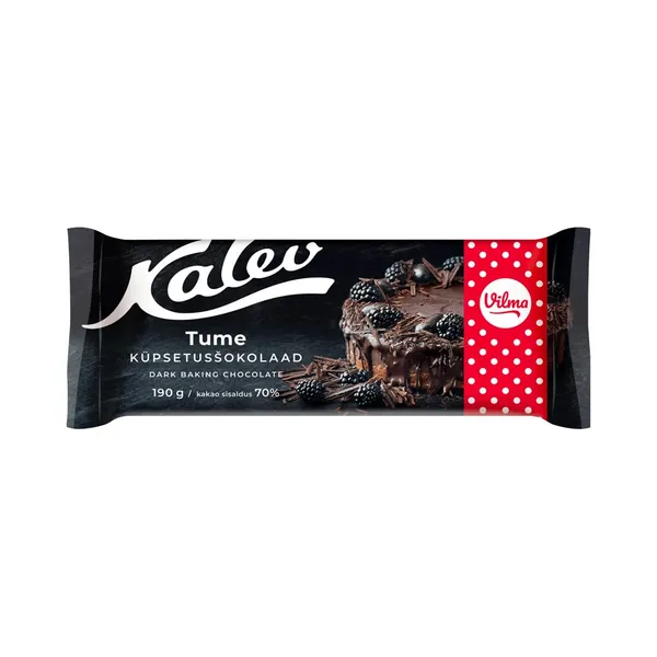 Vilma küpsetusšokolaad tume 70%, KALEV, 190 g