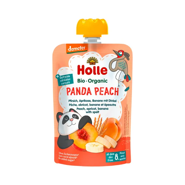Virsiku-aprikoosi banaanipüree speltaga (Panda Peach), HOLLE, 100 g