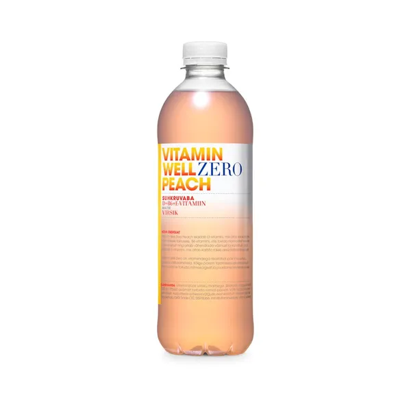 Vitamiinijook Zero virsikumaitseline, VITAMIN WELL, 500 ml