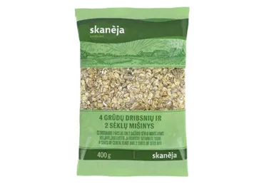 4-ių grūdų ir 2-ių sėklų dribsniai SKANĖJA, 400 g