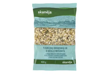 5-ių grūdų ir 3-ių sėklų dribsniai SKANĖJA, 400 g