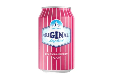 Alkoholinis kokteilis HARTWALL GIN & CRANBERRY, 5,5%, 330 ml