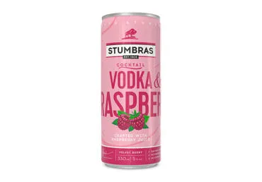 Alkoholinis kokteilis STUMBRAS VODKA & RASBERRY 5%, 330 ml