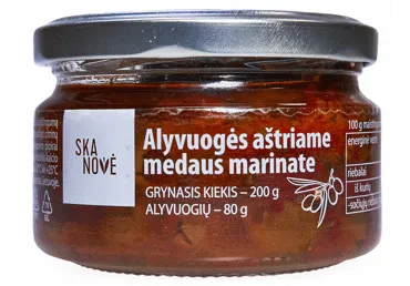 Alyvuogės SKANOVĖ aštriame marinate, 200 g