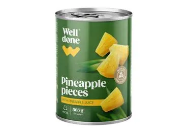 Ananasų gab. sirupe, WELL DONE, 565 g