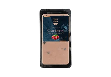 Pīļu aknu pastēte ar dzērvenēm WELL DONE PREMIUM 150g