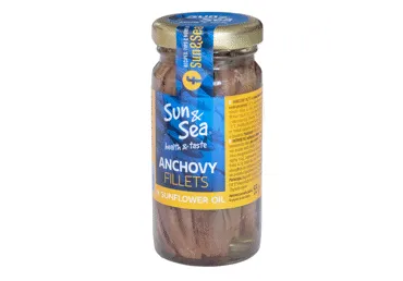 Ančiuvių filė saulėgrąžų aliejuje SUN&SEA, 100 g