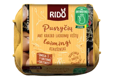 Ant kraiko laikomų vištų kiaušiniai RIDO, 6 vnt.