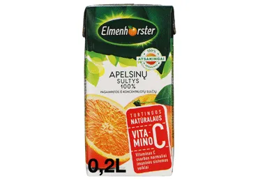 Sultys ELMENHORSTER, Apelsinų, 100%, 0,2l