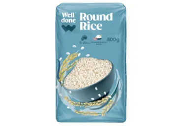 Apaļie rīsi WELL DONE 800g