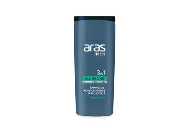 Šampūnas-kondicionierius ir dušo želė ARAS 3IN1, 250 ml
